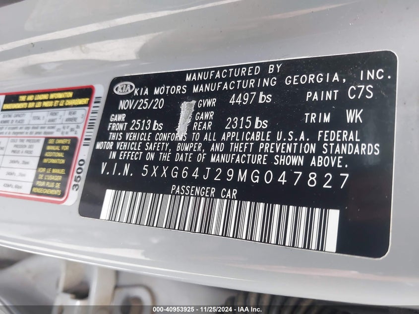 2021 KIA K5 GT-LINE - 5XXG64J29MG047827