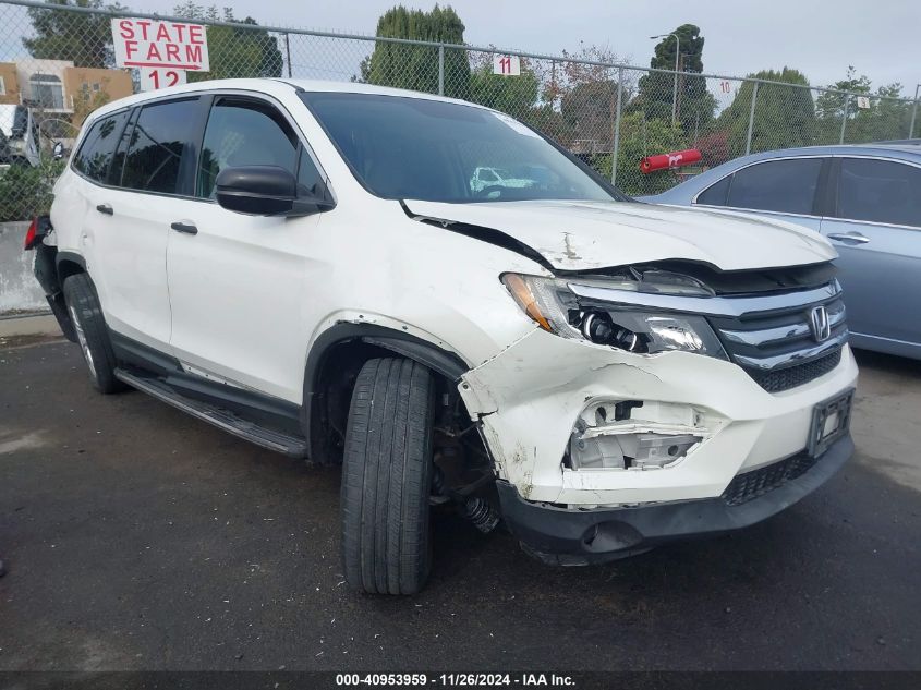 VIN 5FNYF5H13GB002767 2016 Honda Pilot, LX no.1