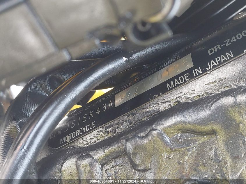 2002 SUZUKI DR-Z400 S JS1SK43AX22100106