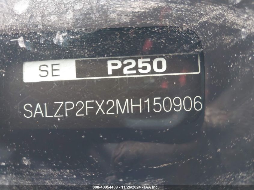 VIN SALZP2FX2MH150906 2021 LAND ROVER RANGE ROVER EVOQUE no.9