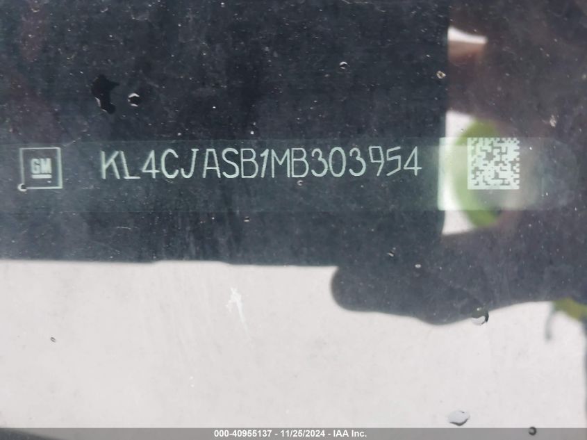 2021 Buick Encore Fwd Preferred VIN: KL4CJASB1MB303954 Lot: 40955137