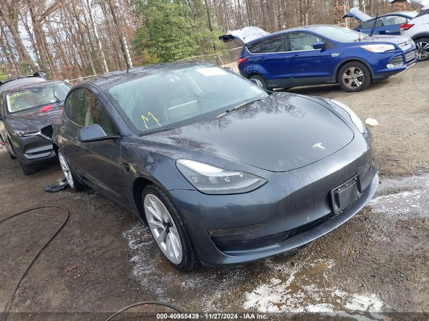 VIN 5YJ3E1EA3NF370650 2022 Tesla Model 3, Rear-Whee... no.1