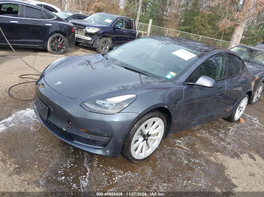 VIN 5YJ3E1EA3NF370650 2022 Tesla Model 3, Rear-Whee... no.2