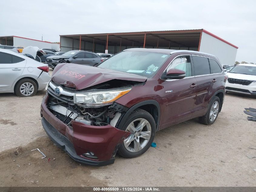 VIN 5TDDCRFH5ES004477 2014 TOYOTA HIGHLANDER HYBRID no.2