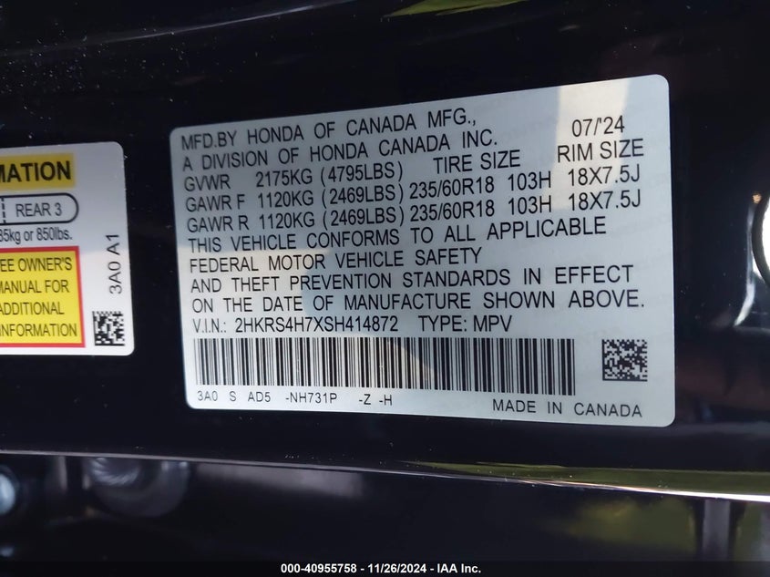 2025 HONDA CR-V EX-L AWD - 2HKRS4H7XSH414872