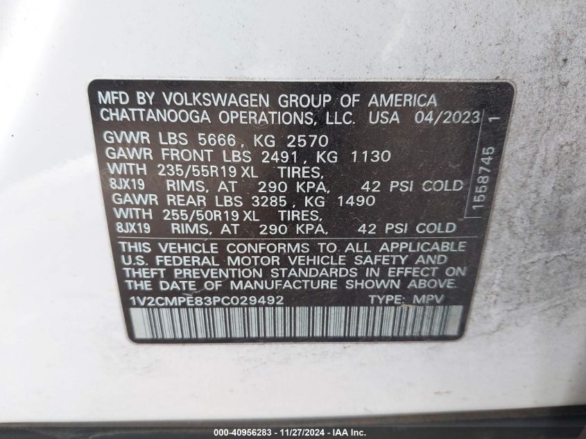 VIN 1V2CMPE83PC029492 2023 VOLKSWAGEN ID.4 no.9