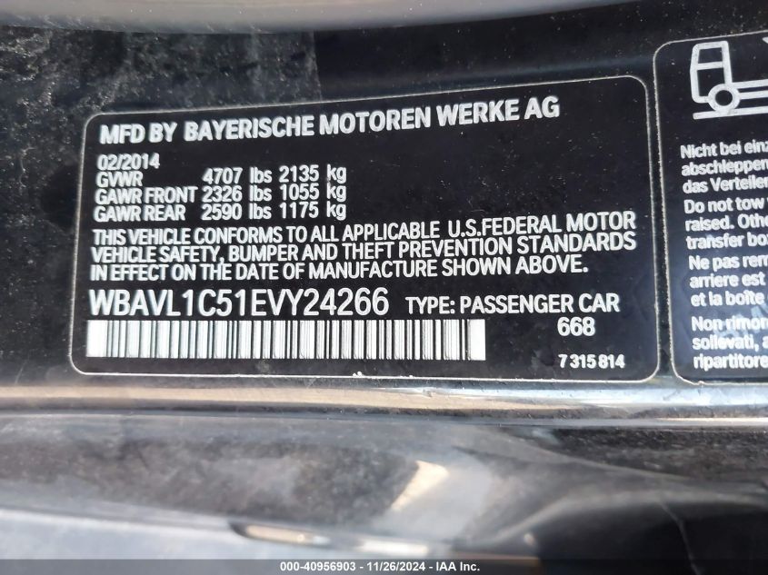 VIN WBAVL1C51EVY24266 2014 BMW X1, Xdrive28I no.9