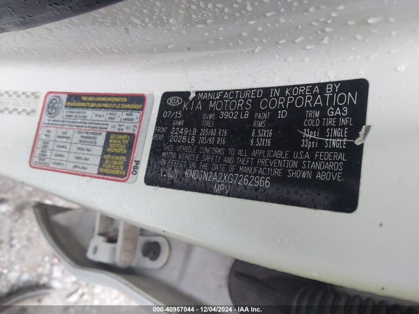 2016 KIA SOUL - KNDJN2A2XG7262966