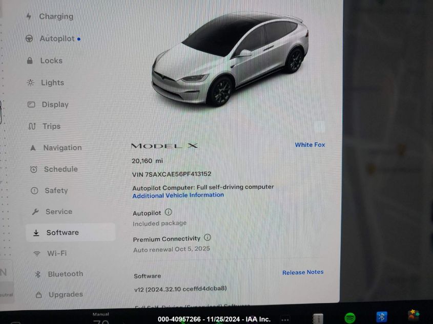 2023 Tesla Model X Dual Motor All-Wheel Drive/Standard Range VIN: 7SAXCAE56PF413152 Lot: 40957266