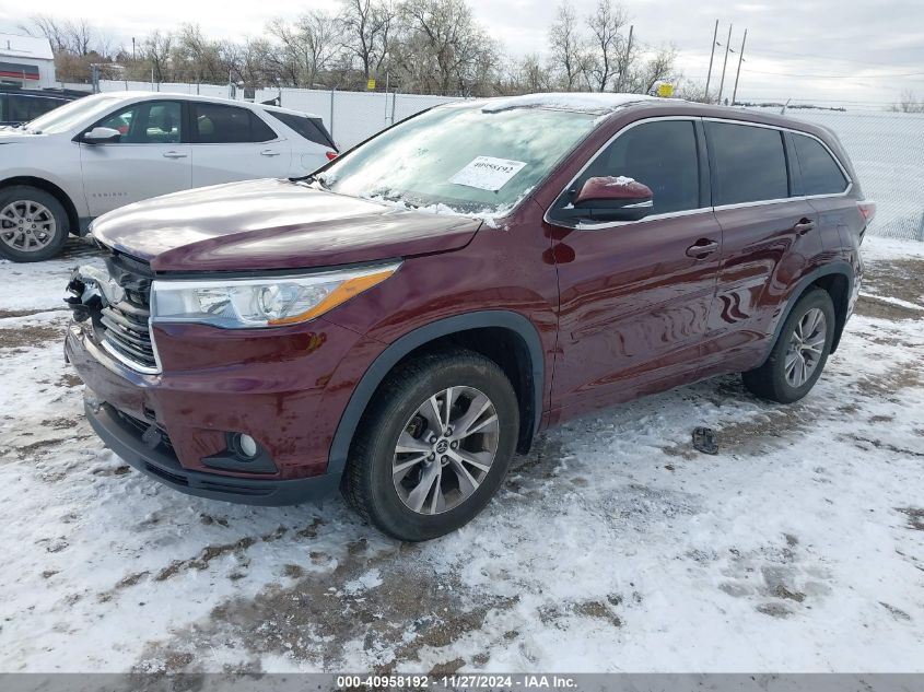 VIN 5TDBKRFHXGS257565 2016 Toyota Highlander, Le Pl... no.2