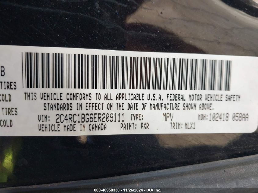 2014 CHRYSLER TOWN & COUNTRY TOURING - 2C4RC1BG6ER209111