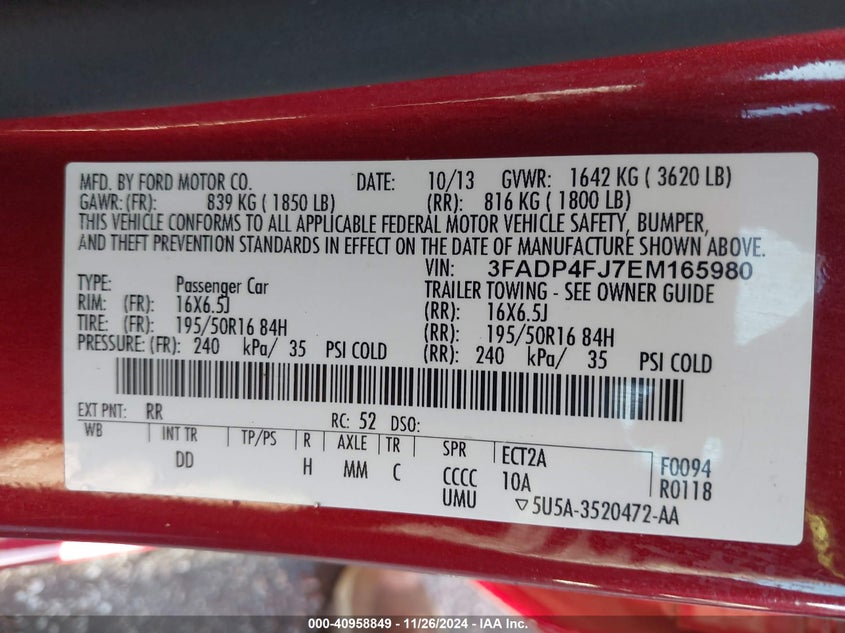 2014 FORD FIESTA TITANIUM - 3FADP4FJ7EM165980