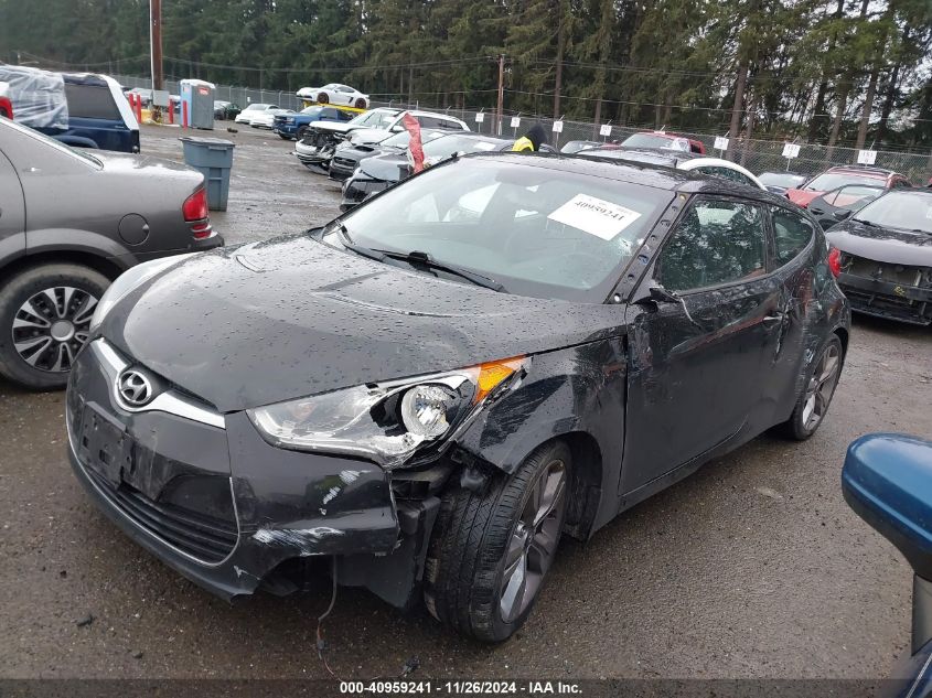 2014 Hyundai Veloster Base W/Black VIN: KMHTC6AD9EU186173 Lot: 40959241