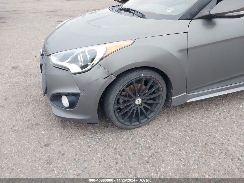 2014 Hyundai Veloster Turbo W/Black VIN: KMHTC6AEXEU183999 Lot: 40960066