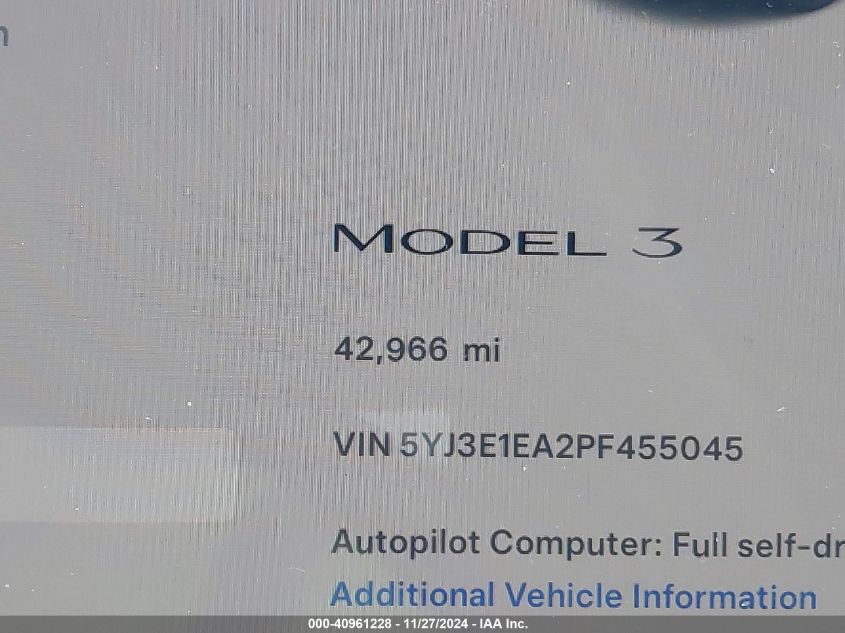 VIN 5YJ3E1EA2PF455045 2023 TESLA MODEL 3 no.14