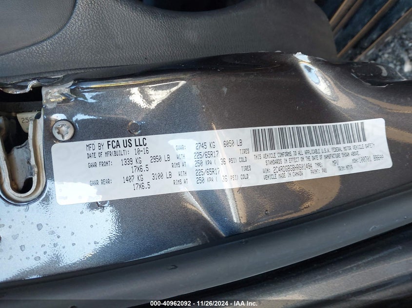 2017 DODGE GRAND CARAVAN SE - 2C4RDGBG8HR601494