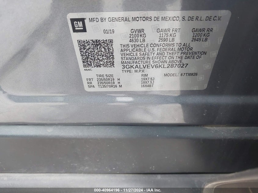 2019 GMC TERRAIN SLT - 3GKALVEV6KL287027