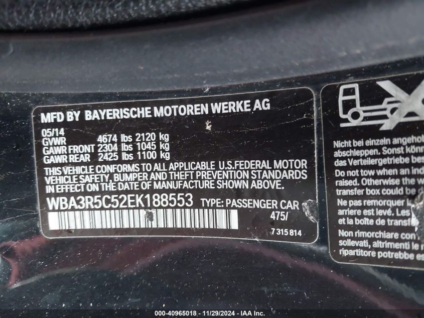 VIN WBA3R5C52EK188553 2014 BMW 435I, Xdrive no.9