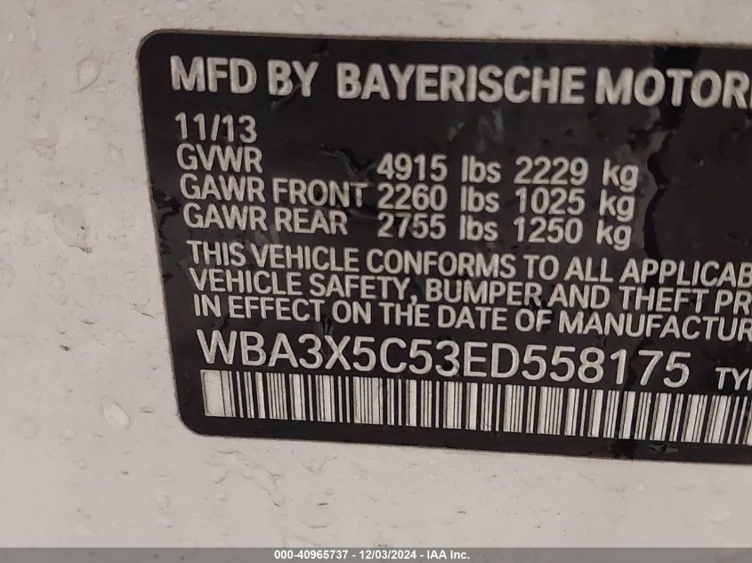 VIN WBA3X5C53ED558175 2014 BMW 328i Gran Turismo, X... no.9