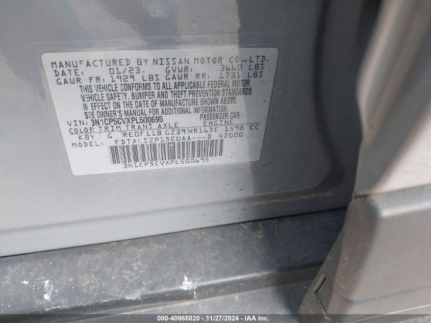 VIN 3N1CP5CVXPL500695 2023 NISSAN KICKS no.9