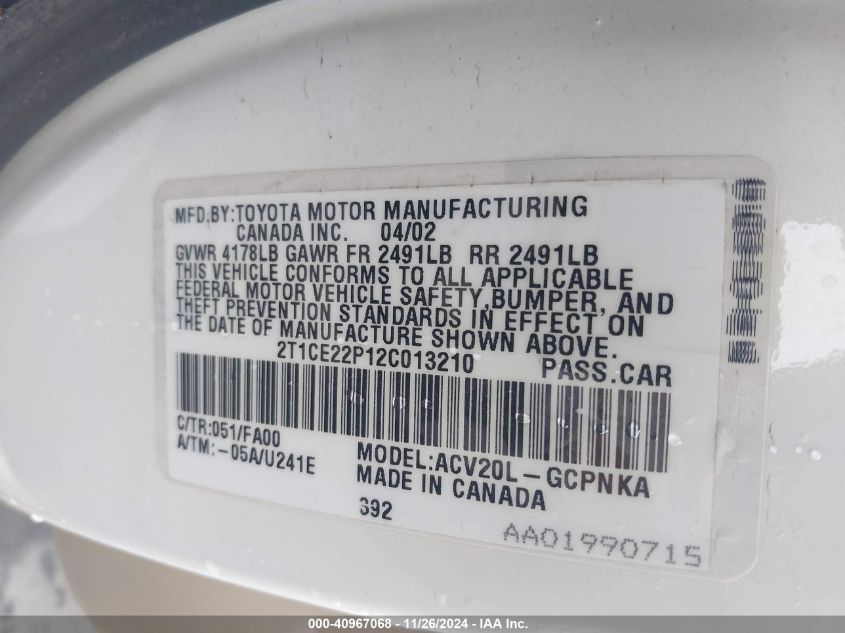 2007 Toyota Camry Le V6 VIN: 4T1BK46K87U556428 Lot: 40967068