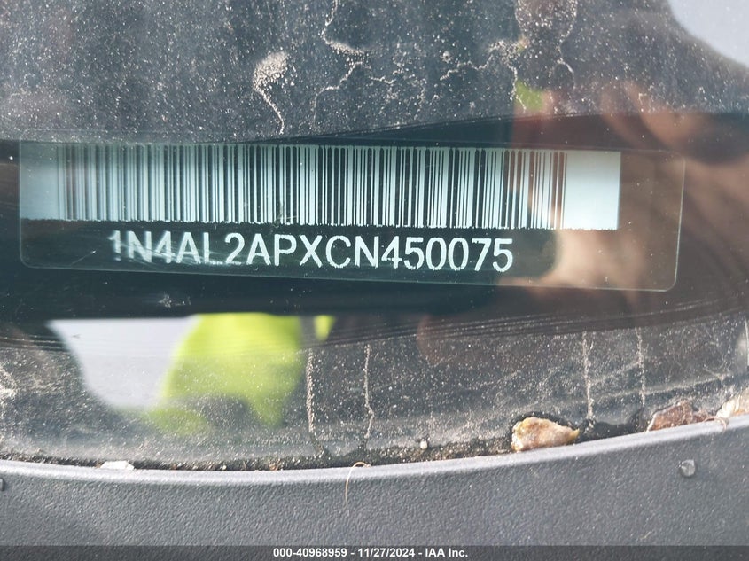2012 NISSAN ALTIMA VIN: 1N4AL2APXCN450075