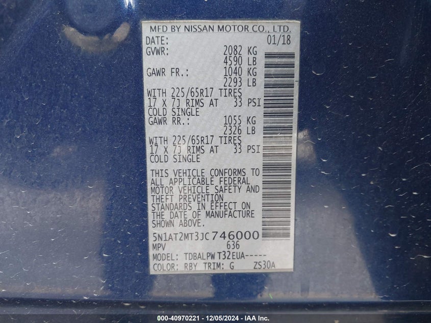 2018 NISSAN ROGUE S - 5N1AT2MT3JC746000