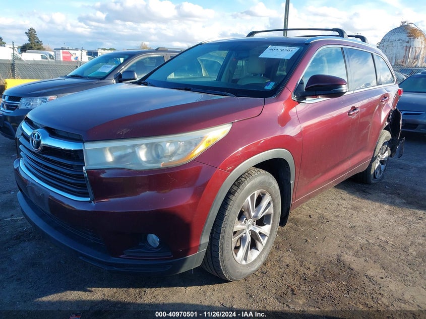 2015 TOYOTA HIGHLANDER XLE V6 - 5TDJKRFHXFS185034