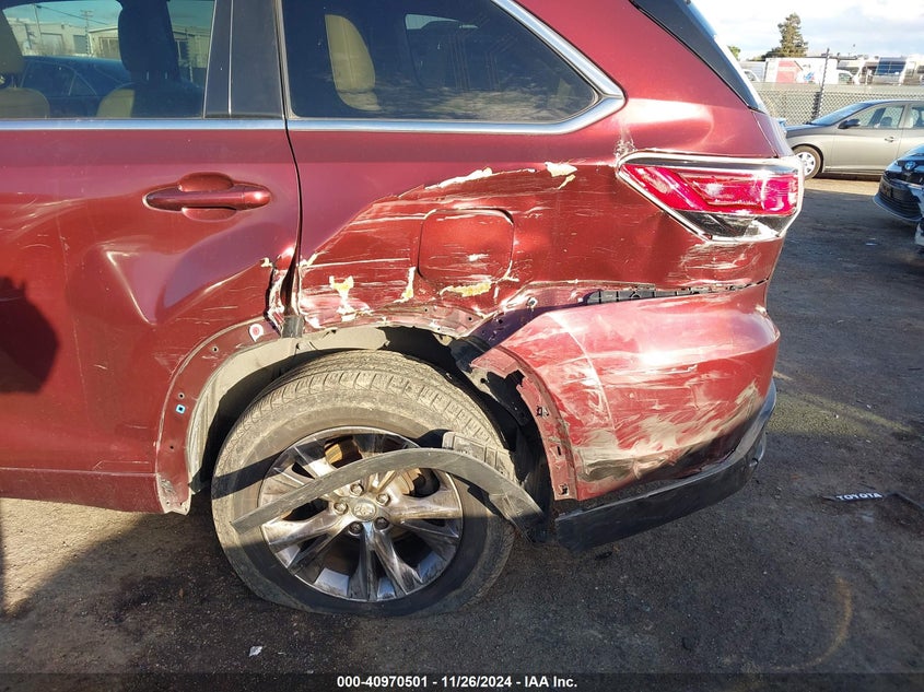 2015 TOYOTA HIGHLANDER XLE V6 - 5TDJKRFHXFS185034