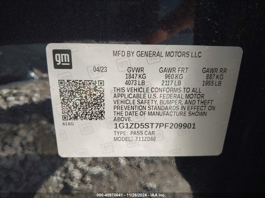 2023 CHEVROLET MALIBU FWD 1LT - 1G1ZD5ST7PF209901