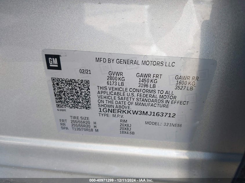 2021 CHEVROLET TRAVERSE FWD PREMIER - 1GNERKKW3MJ163712