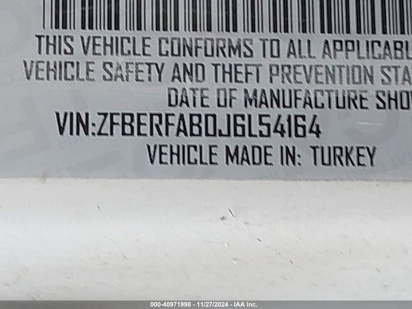 2018 RAM PROMASTER CITY TRADESMAN - ZFBERFAB0J6L54164