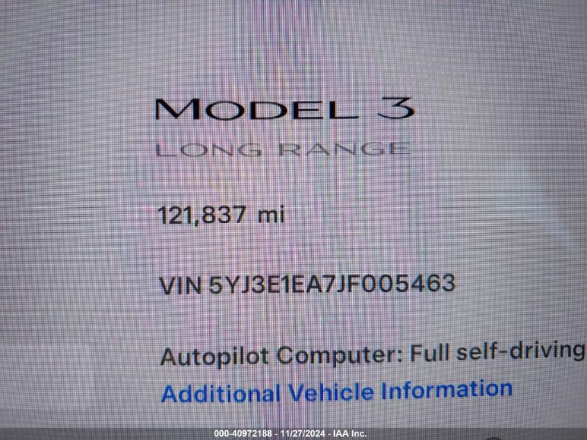 VIN 5YJ3E1EA7JF005463 2018 Tesla Model 3, Long Rang... no.15