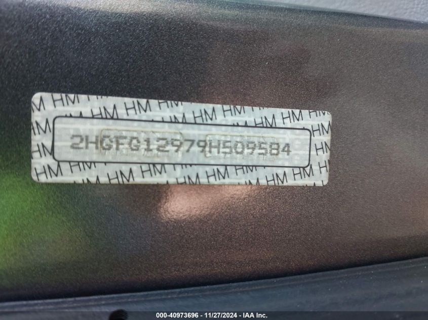 2009 Honda Civic Exl VIN: 2HGFG12979H509584 Lot: 40973696