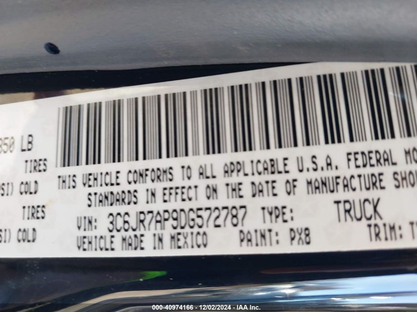 VIN 3C6JR7AP9DG572787 2013 RAM 1500 no.9