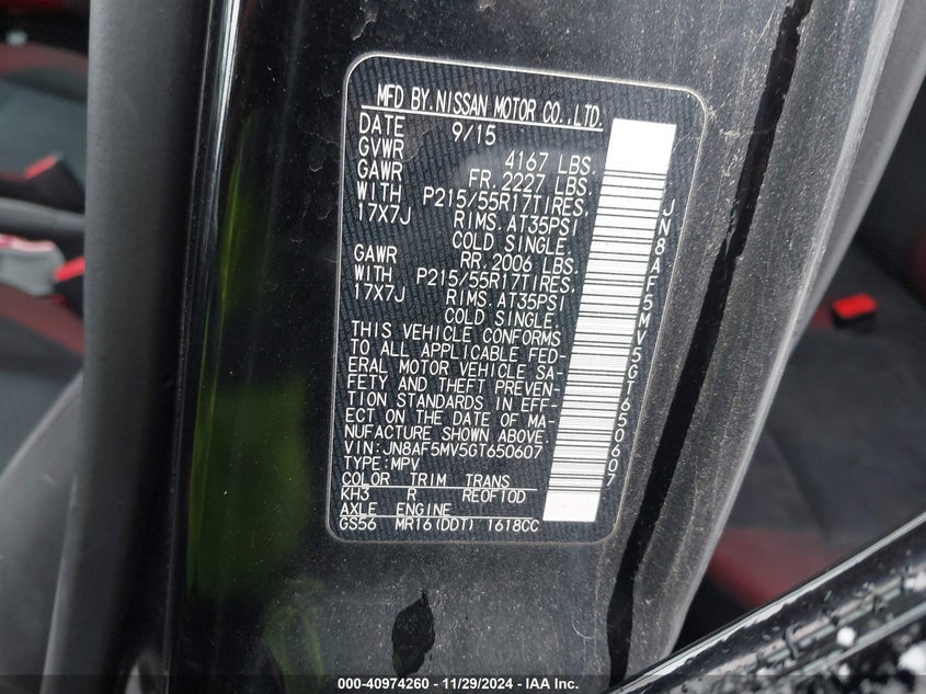 2016 NISSAN JUKE SV - JN8AF5MV5GT650607