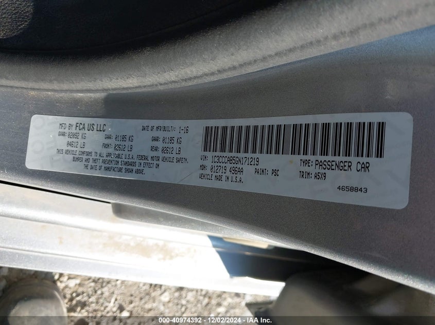 2016 CHRYSLER 200 LIMITED - 1C3CCCAB5GN171219