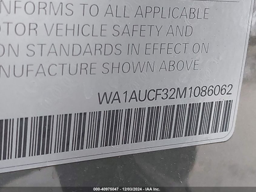 VIN WA1AUCF32M1086062 2021 Audi Q3, Premium 40 Tfsi... no.9