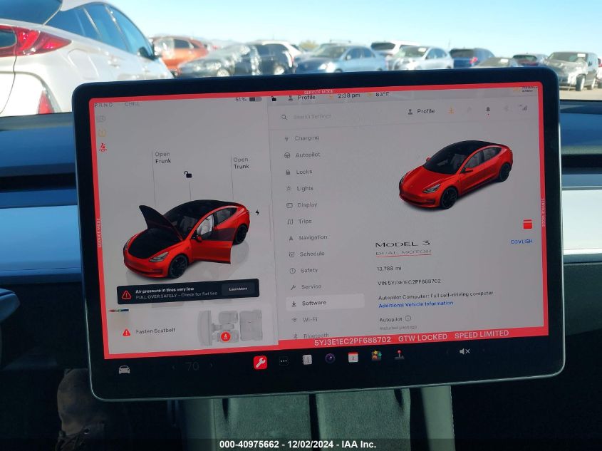 VIN 5YJ3E1EC2PF688702 2023 TESLA MODEL 3 no.7