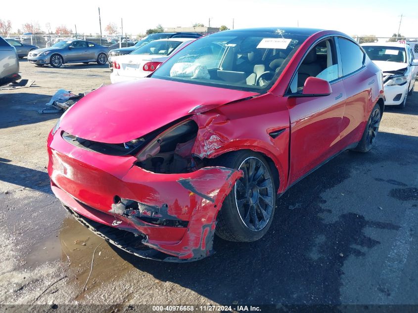 2021 Tesla Model Y Long Range Dual Motor All-Wheel Drive VIN: 5YJYGAEE5MF150573 Lot: 40976658