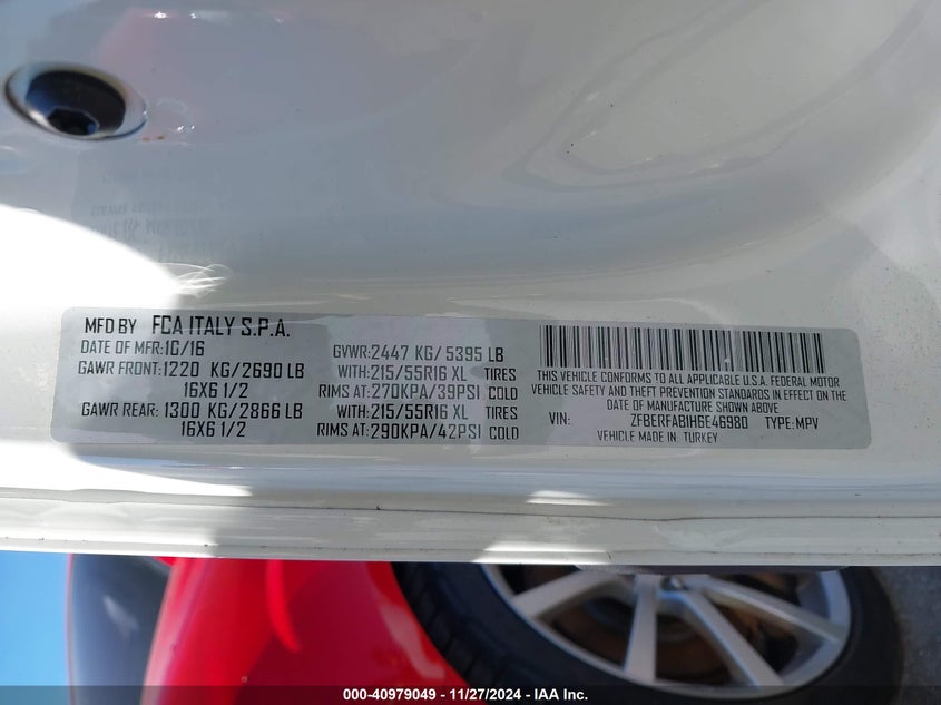 2017 RAM PROMASTER CITY TRADESMAN - ZFBERFAB1H6E46980