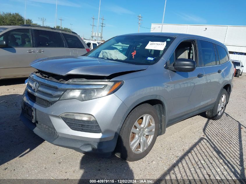 VIN 5FNYF5H16GB040557 2016 Honda Pilot, LX no.2