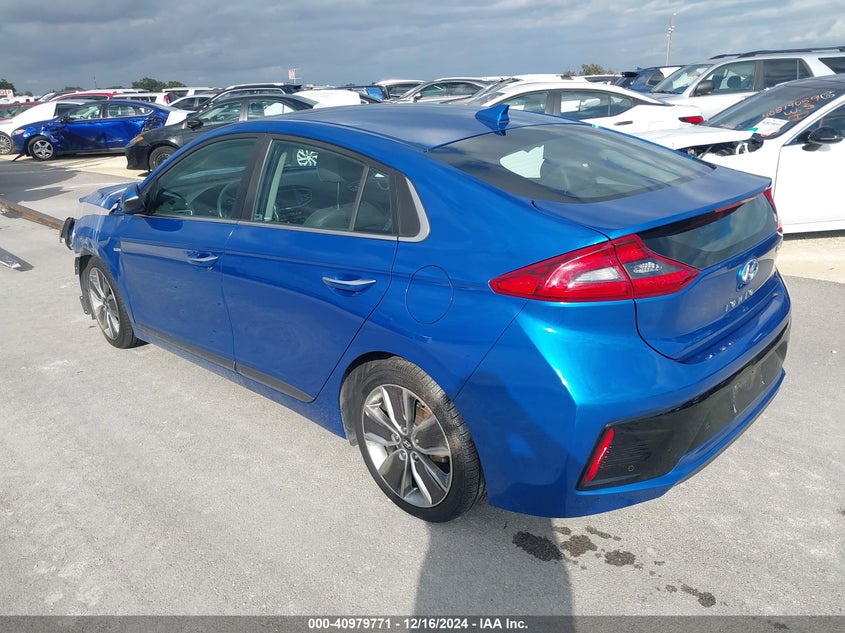 Vin: kmhc05lc1ju072119, lot: 41469587, hyundai ioniq hybrid limited 20183