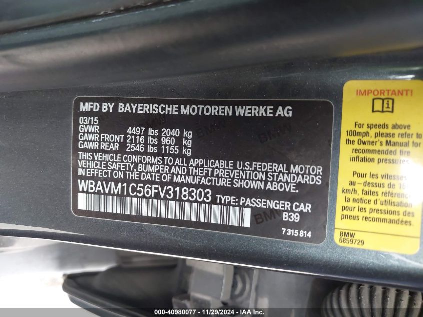 VIN WBAVM1C56FV318303 2015 BMW X1, Sdrive28I no.9