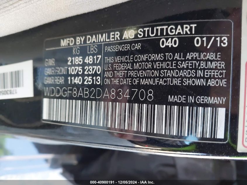 VIN WDDGF8AB2DA834708 2013 Mercedes-Benz C 300, Lux... no.9