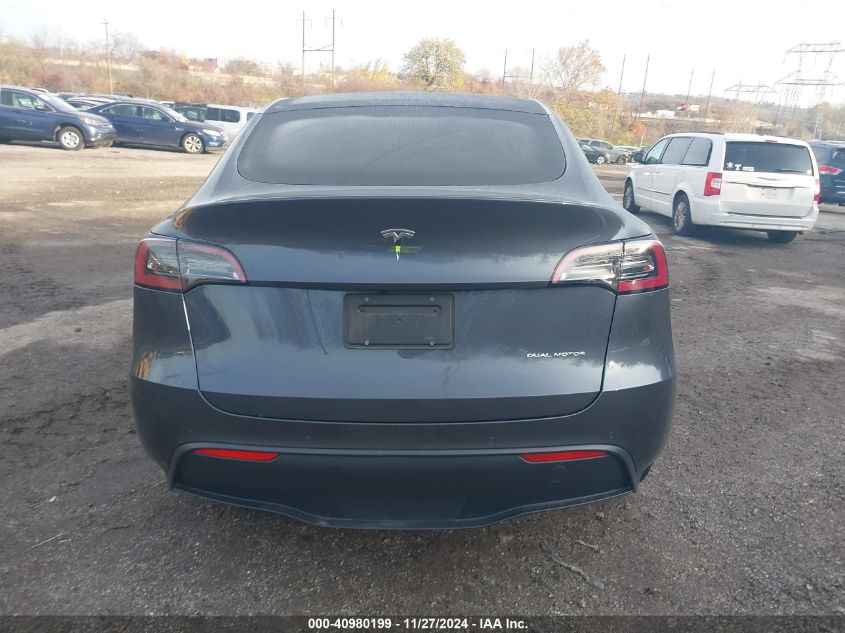 2021 Tesla Model Y Long Range Dual Motor All-Wheel Drive VIN: 5YJYGDEE7MF182037 Lot: 40980199