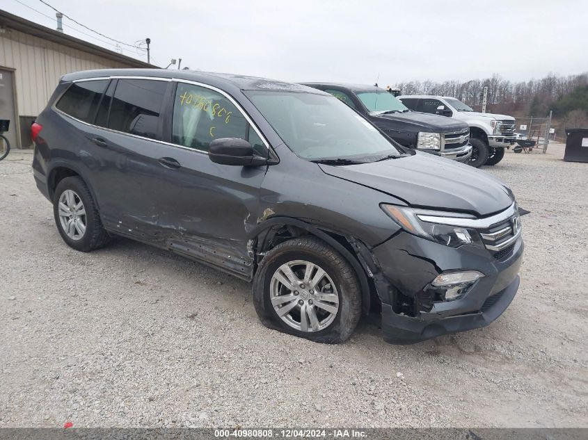 VIN 5FNYF5H16HB003039 2017 Honda Pilot, LX no.1