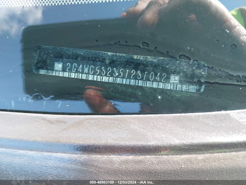 2005 Buick Lacrosse Cx VIN: 2G4WC532351231042 Lot: 40983188