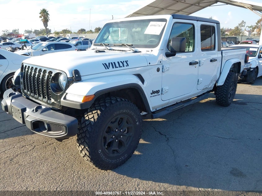 Vin: 1c6hjtag6nl151502, lot: 41473583, jeep gladiator willys 4x4 20222