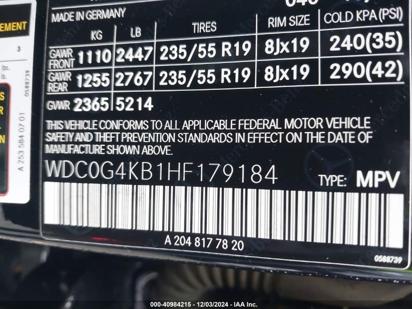 VIN WDC0G4KB1HF179184 2017 Mercedes-Benz GLC 300, 4... no.9